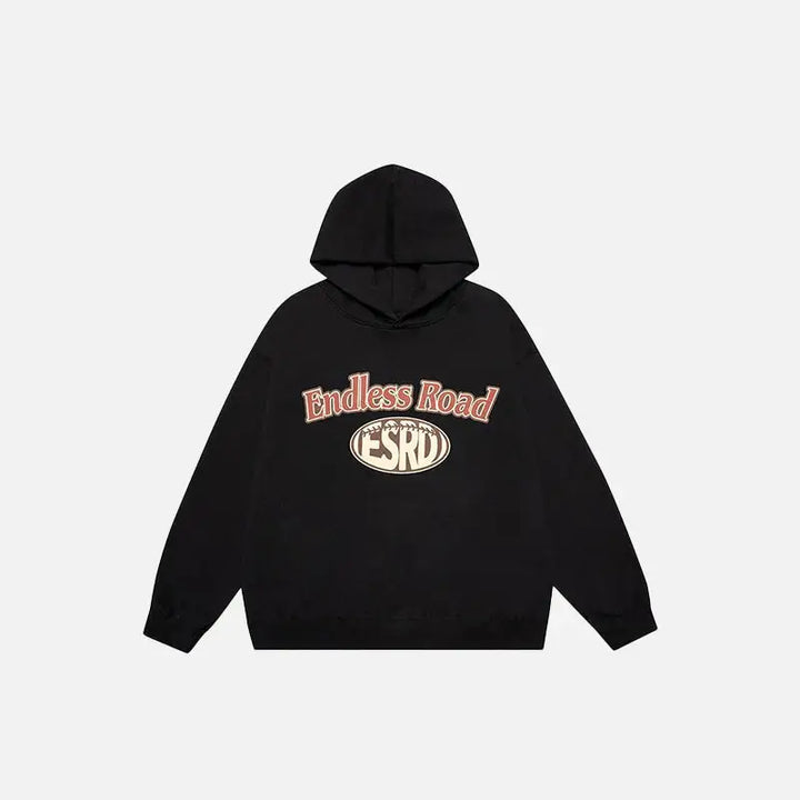 Endless road y2k oversized hoodie for streetwear style - black / m - hoodies