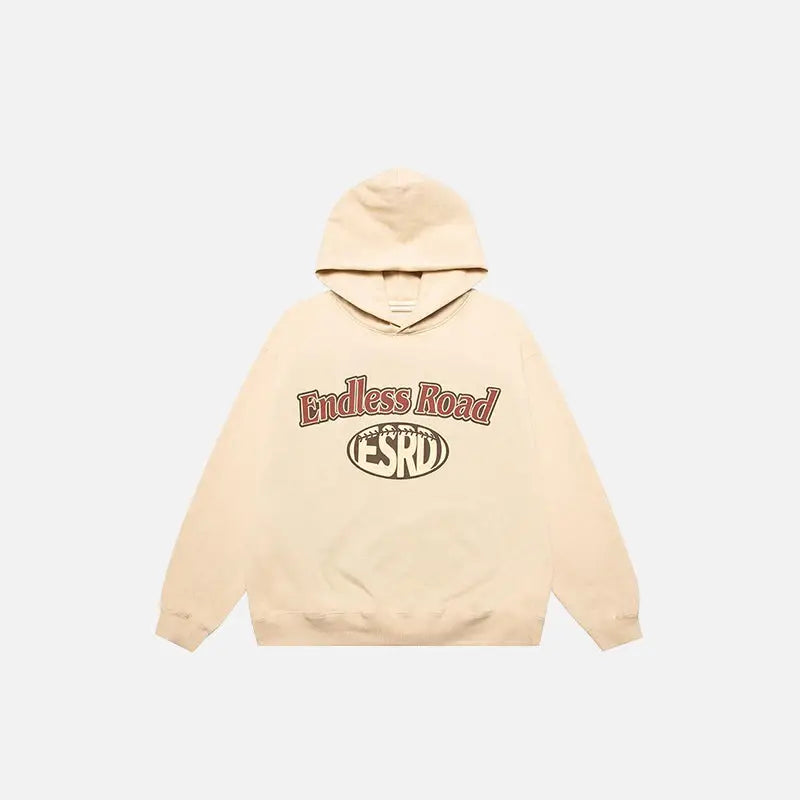 Endless road y2k oversized hoodie for streetwear style - champagne / m - hoodies