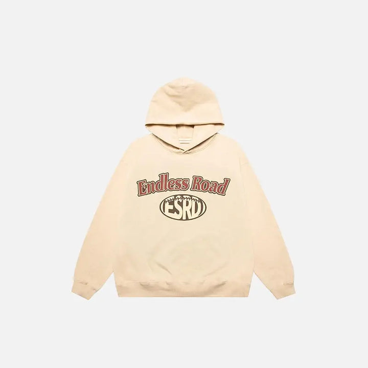 Endless road y2k oversized hoodie for streetwear style - champagne / m - hoodies