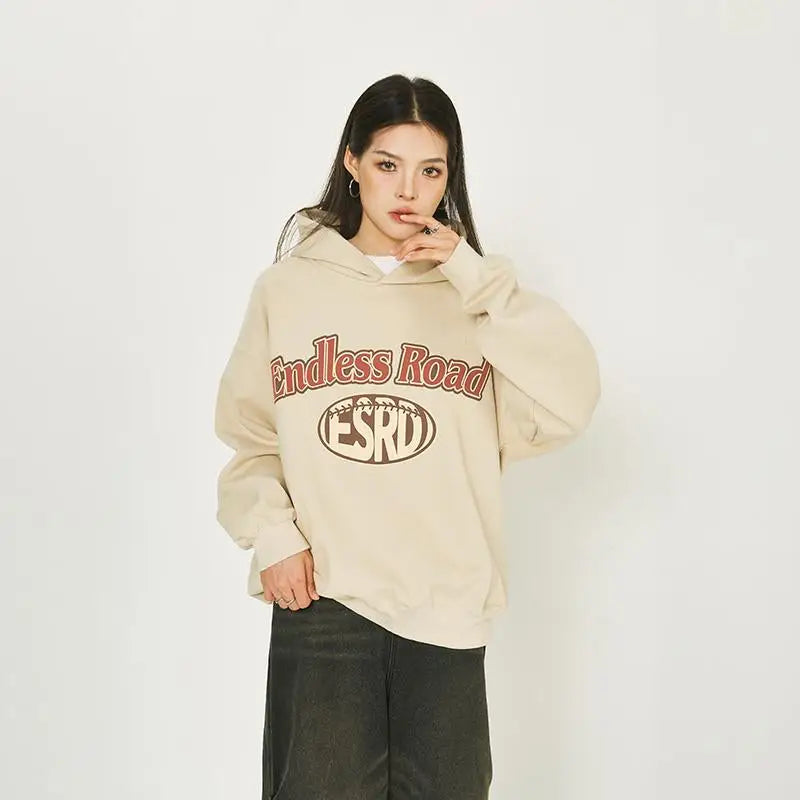 Endless road y2k oversized hoodie for streetwear style - hoodies
