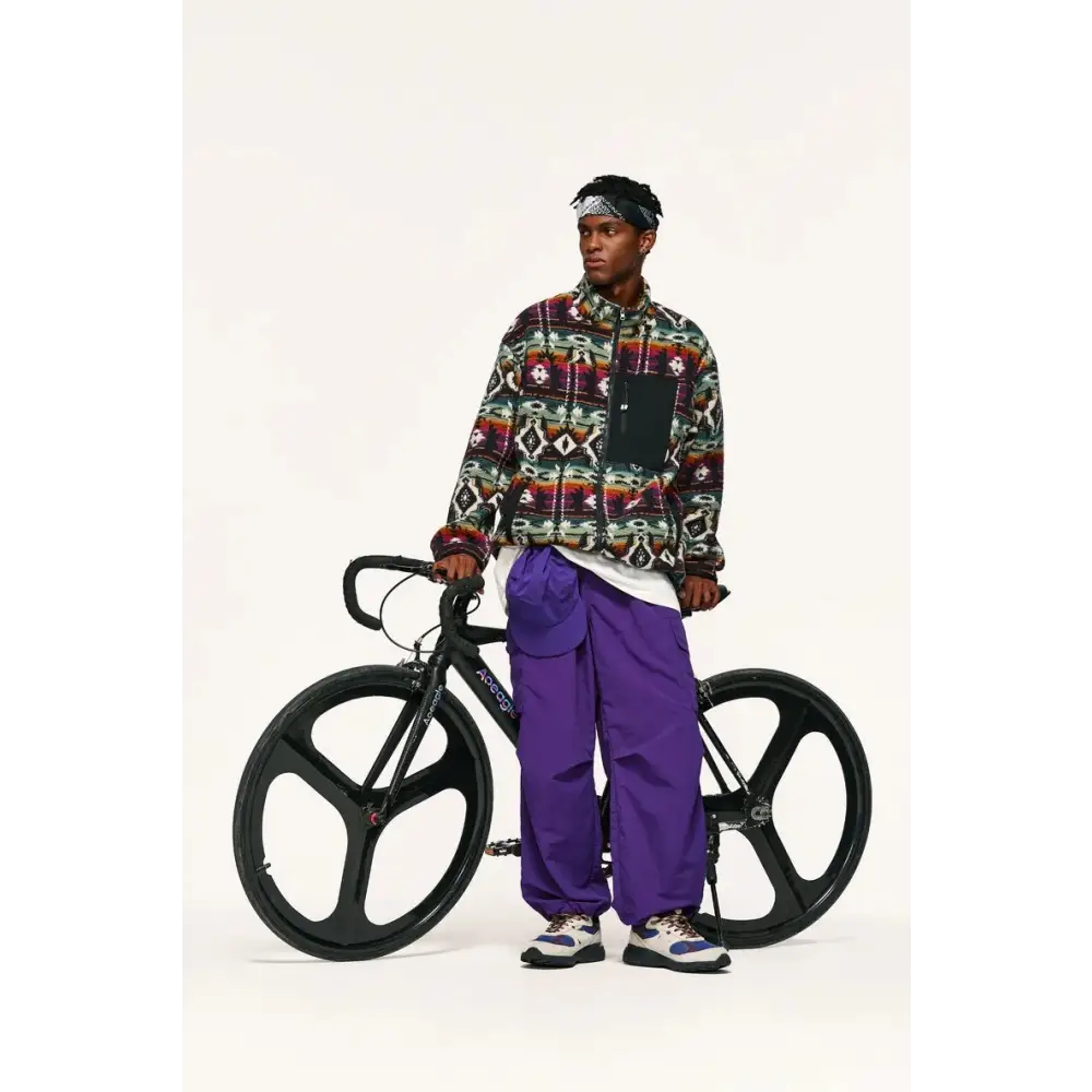 Y2k ethnic sherpa full zip jacket for winter comfort - jackets