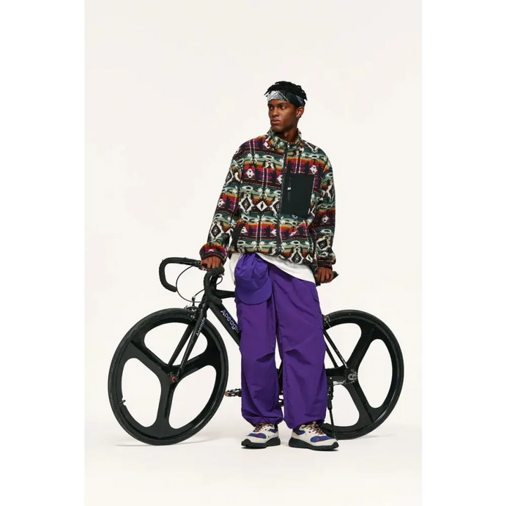 Y2k ethnic sherpa full zip jacket for winter comfort - jackets