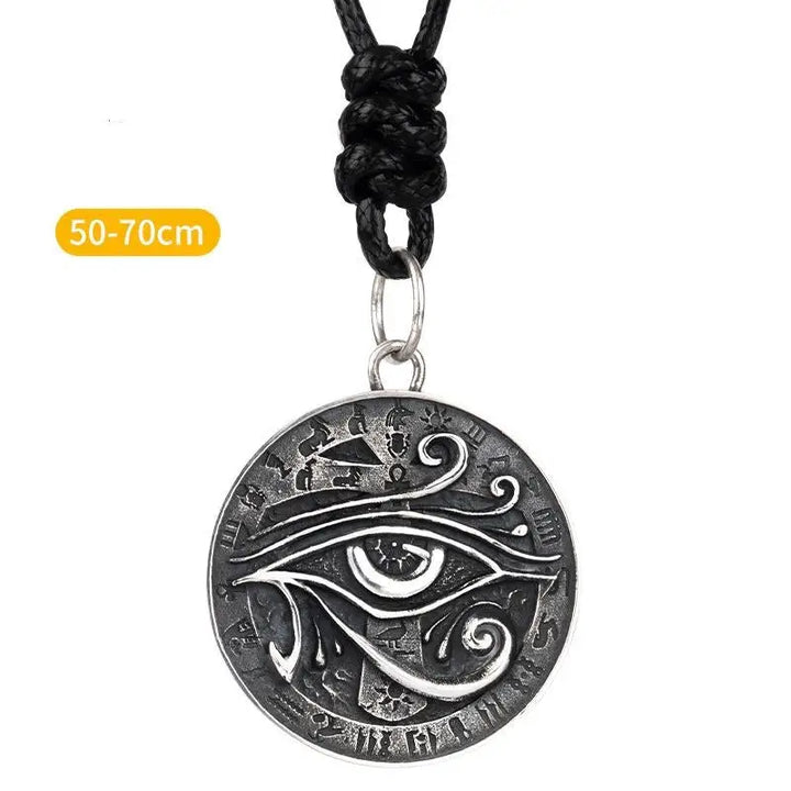 Eye of horus silver pendant necklace in exquisite design - wax rope - necklaces