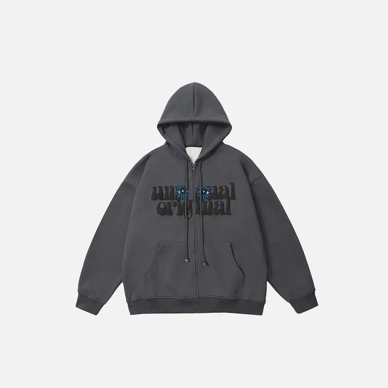 Y2k eyes zip hoodie from the latest streetwear collection - black / m - hoodies