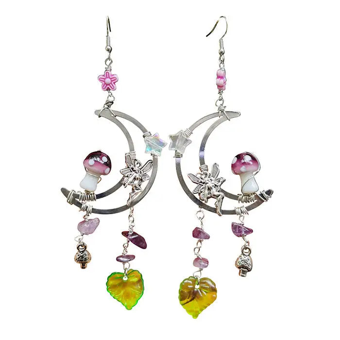Fairycore aesthetic earrings for y2k inspired outfits - standart / silver - earrings