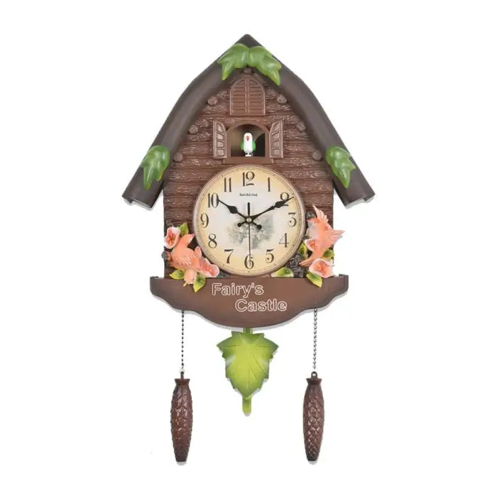 Fairycore cuckoo clock for aesthetic room decor - brown