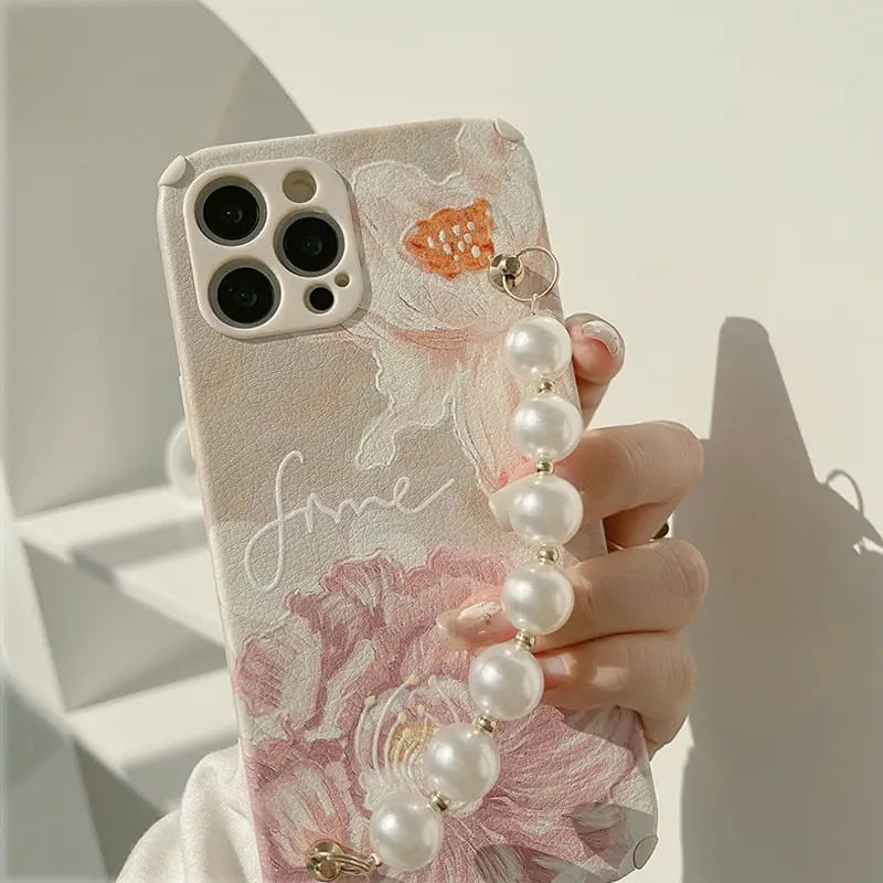Trendy y2k floral iphone case for stylish protection - 7 8 / with bracelet - cases