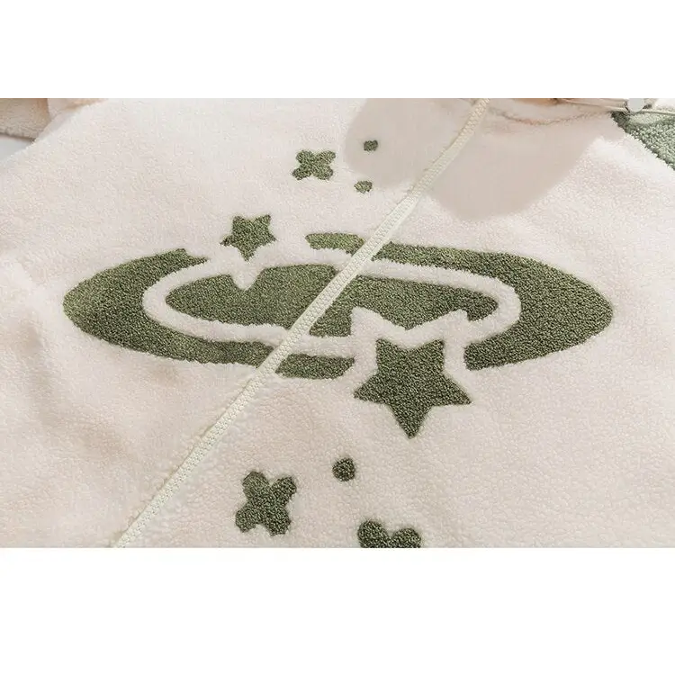 Shooting stars turtleneck fleece jacket for comfort and style - jackets