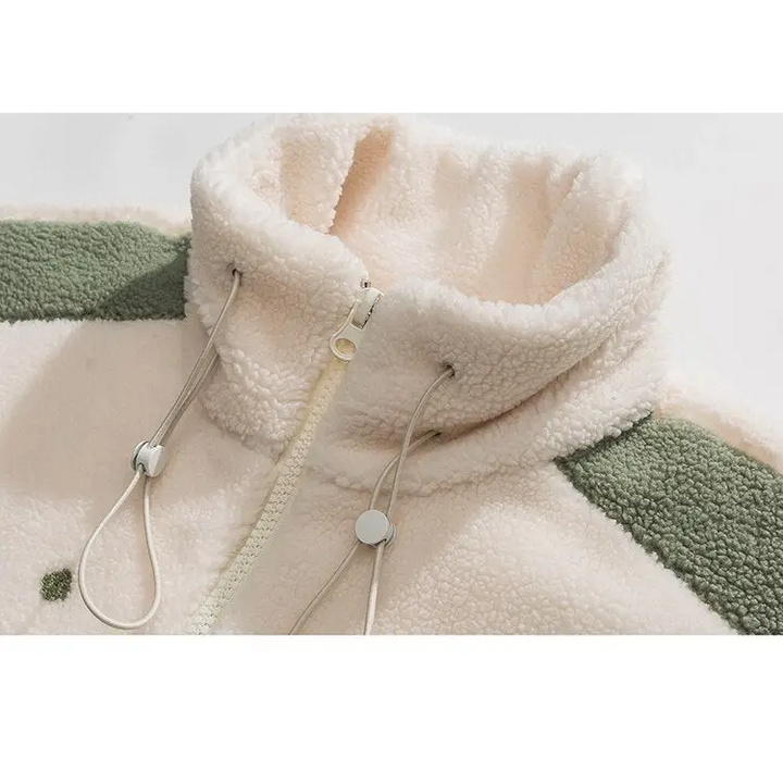 Shooting stars turtleneck fleece jacket for comfort and style - jackets