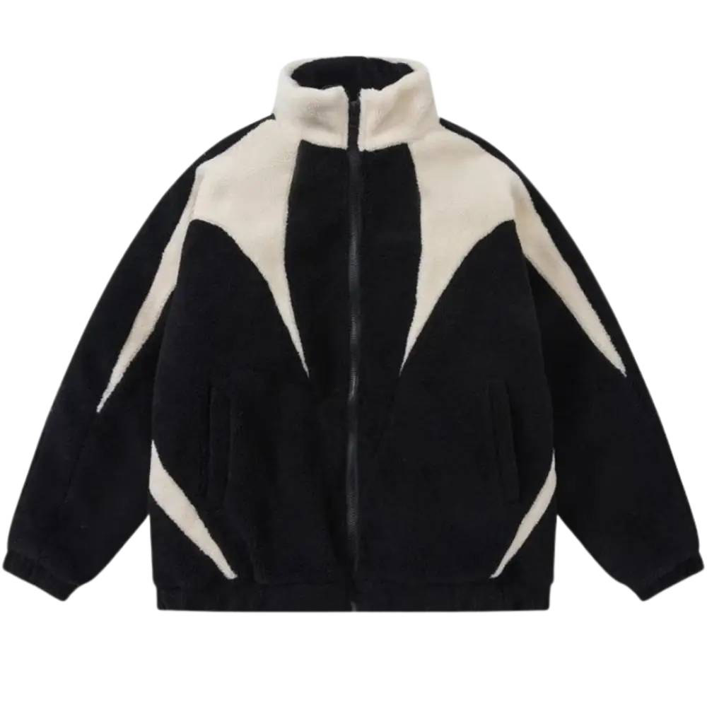 Washed black y2k fleece jacket for urban fashion enthusiasts - anthrazit / m