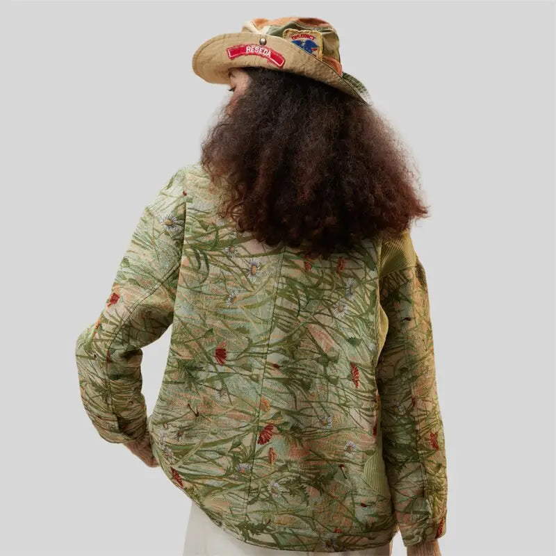 Daisy floral print jacket in y2k streetwear style