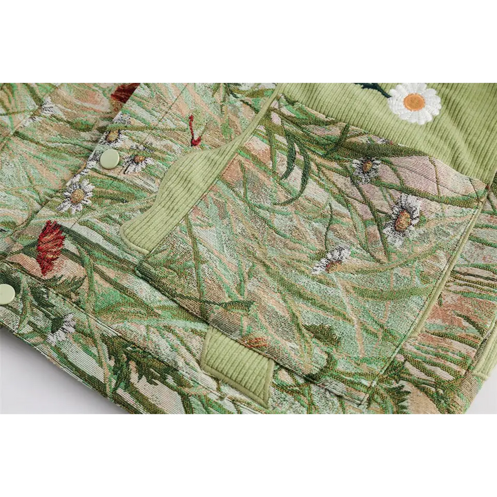 Daisy floral print jacket in y2k streetwear style