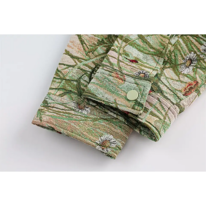 Daisy floral print jacket in y2k streetwear style