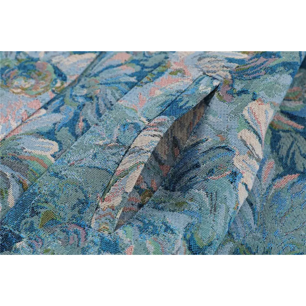 Y2k denim floral jacquard jacket with flap collar - jackets