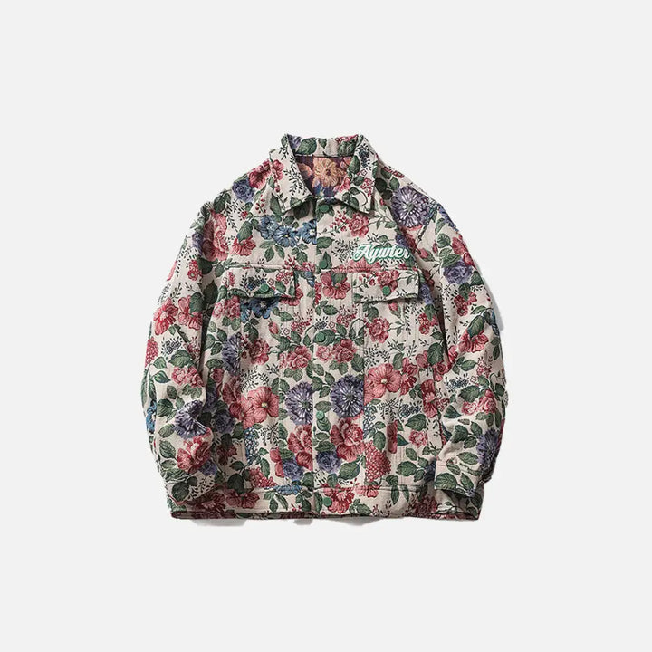 Y2k flower garden jacket for bold streetwear style - floral / m - jackets
