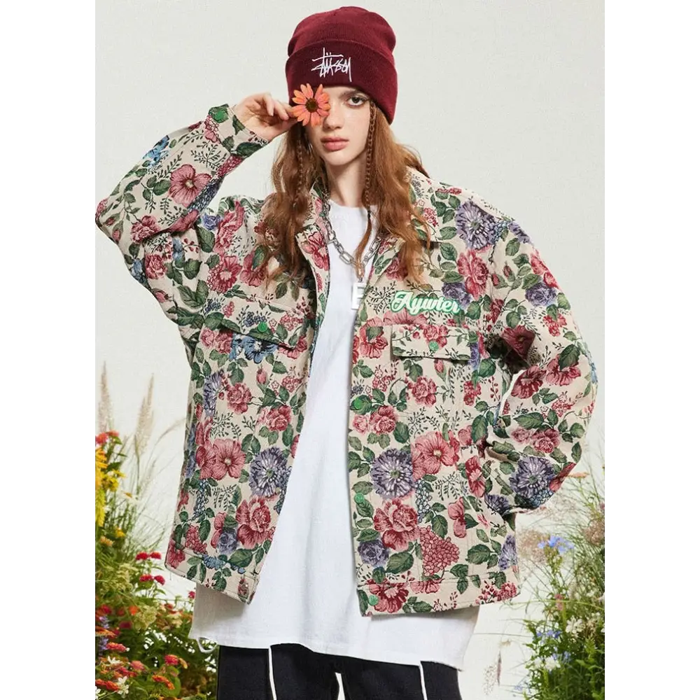 Y2k flower garden jacket for bold streetwear style - jackets