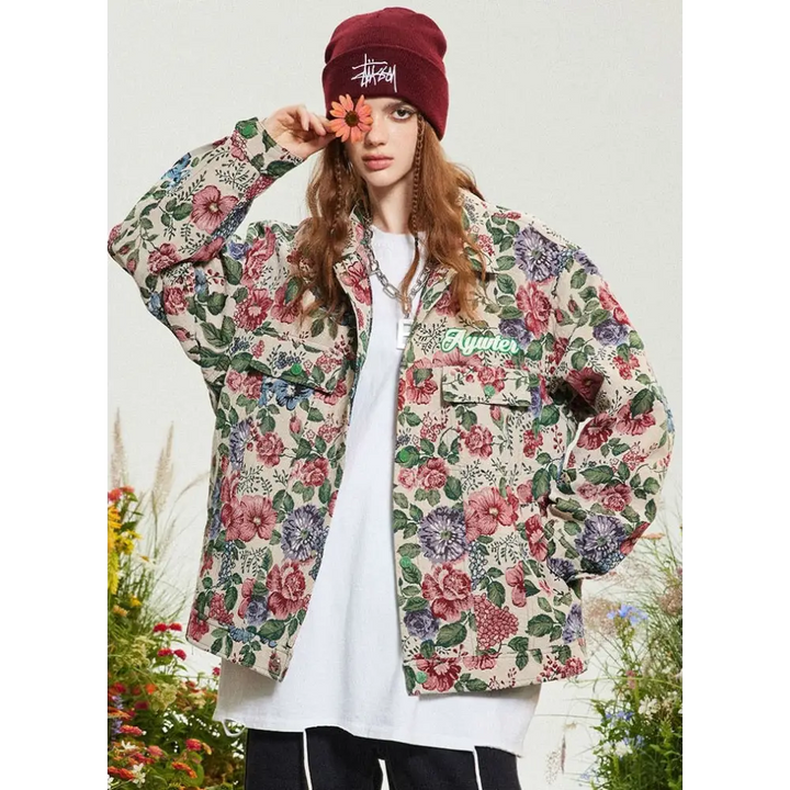 Y2k flower garden jacket for bold streetwear style - jackets