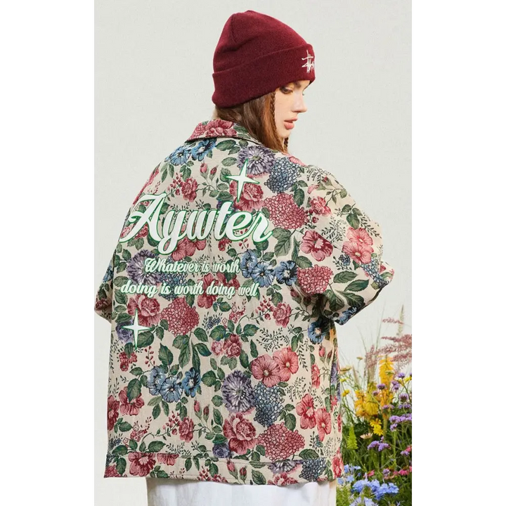 Y2k flower garden jacket for bold streetwear style - jackets