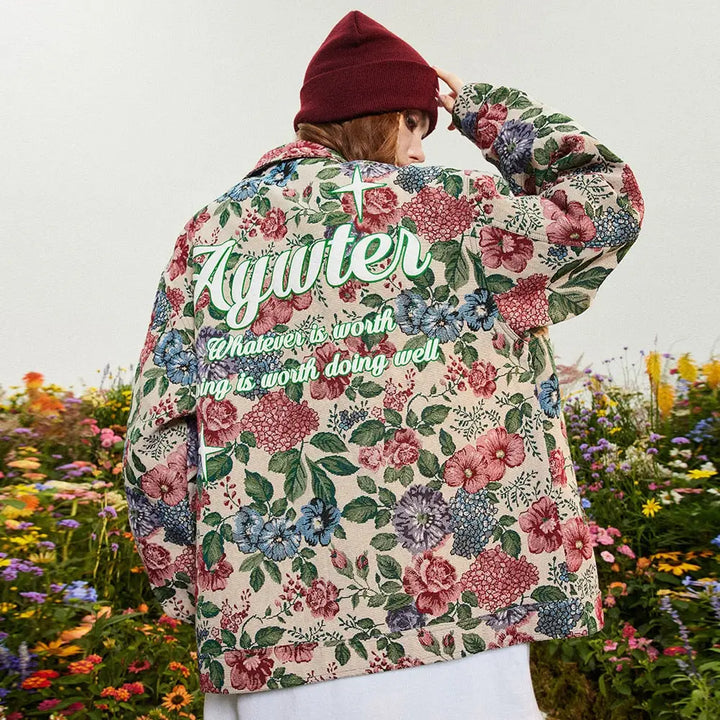 Y2k flower garden jacket for bold streetwear style - jackets