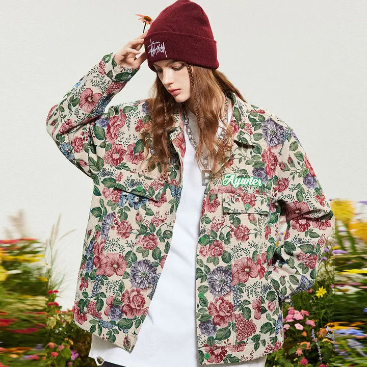 Y2k flower garden jacket for bold streetwear style - jackets