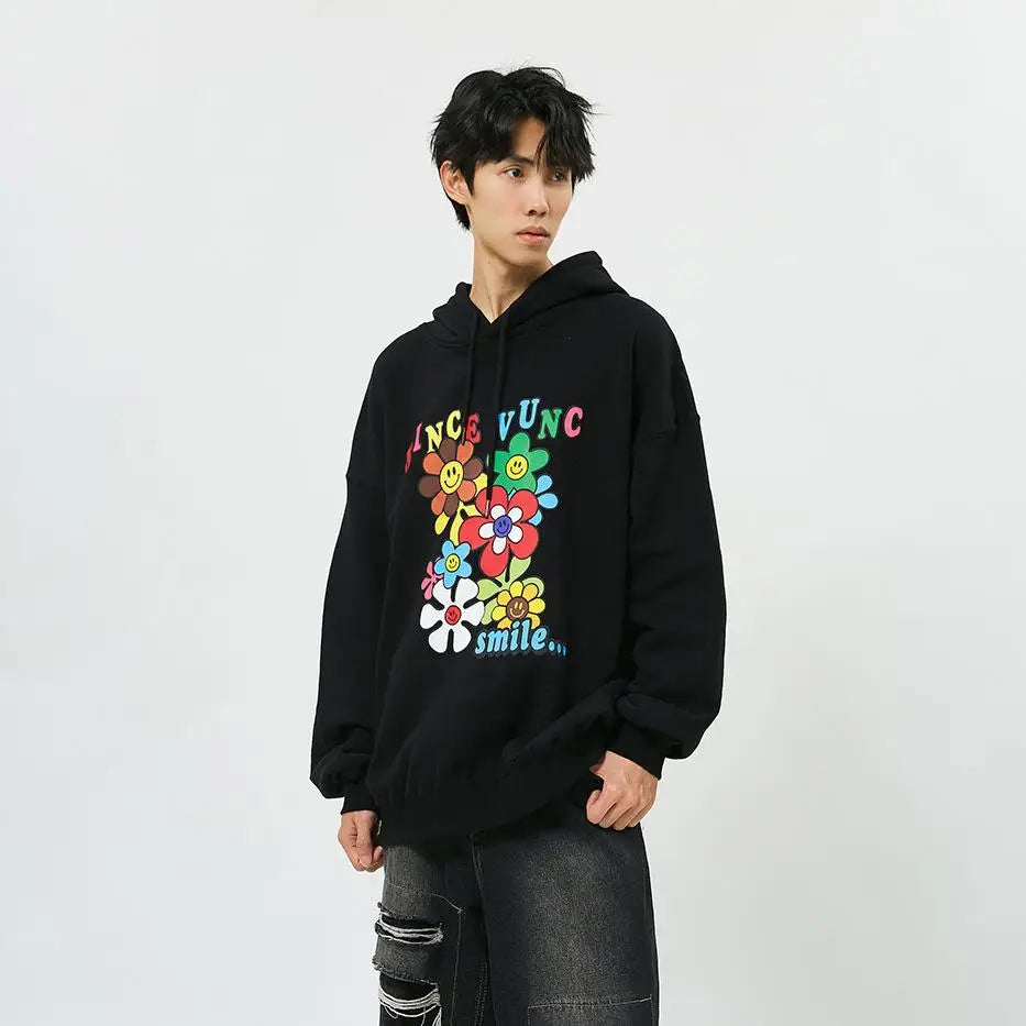 Y2k loose hoodie for floral season comfort and style - hoodies