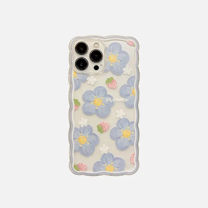 Y2k flowers and strawberries iphone case in durable silicone - 7 8 - cases