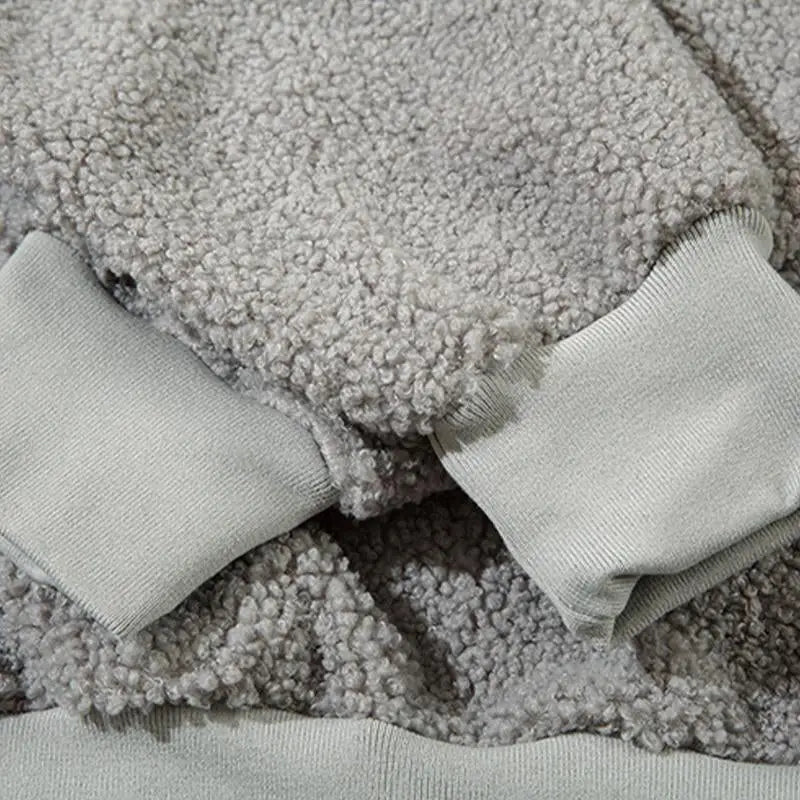 Fluffy fleece baggy hoodie for ultimate comfort and warmth - jacket