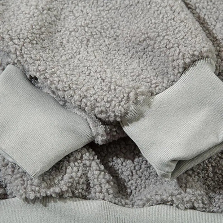 Fluffy fleece baggy hoodie for ultimate comfort and warmth - jacket