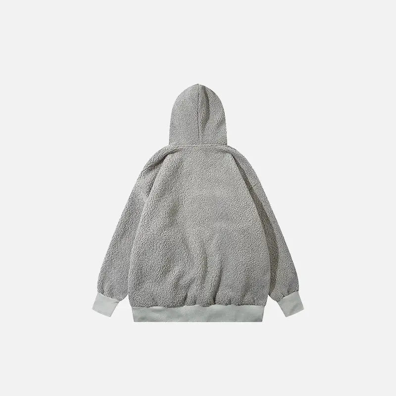 Fluffy fleece baggy hoodie for ultimate comfort and warmth - jacket