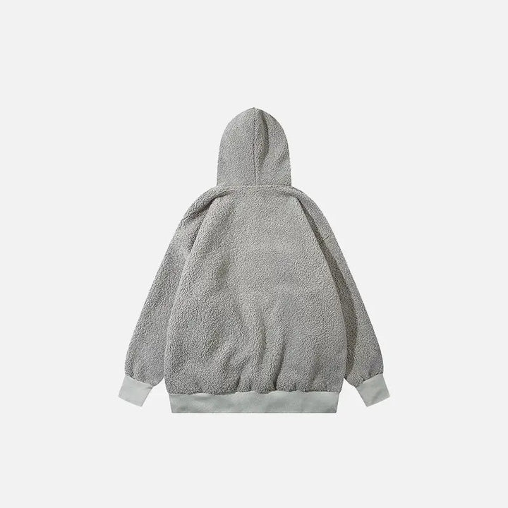 Fluffy fleece baggy hoodie for ultimate comfort and warmth - jacket