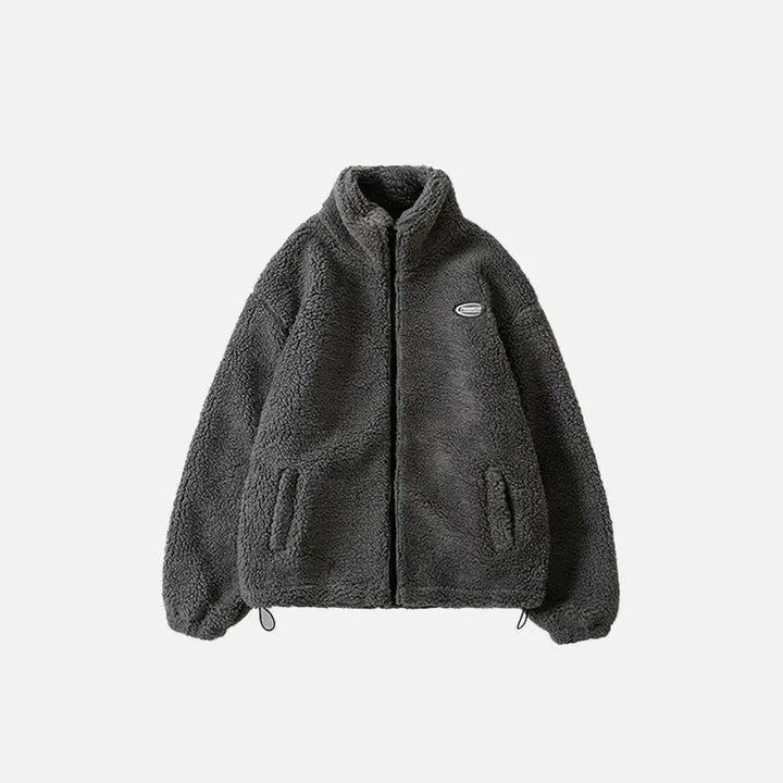 Y2k jackets in plush fleece design for cozy winter style - gray / s - fluffy jackets