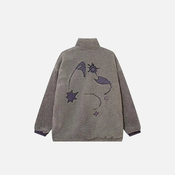 Y2k plush fleece zip jacket from the streetwear collection