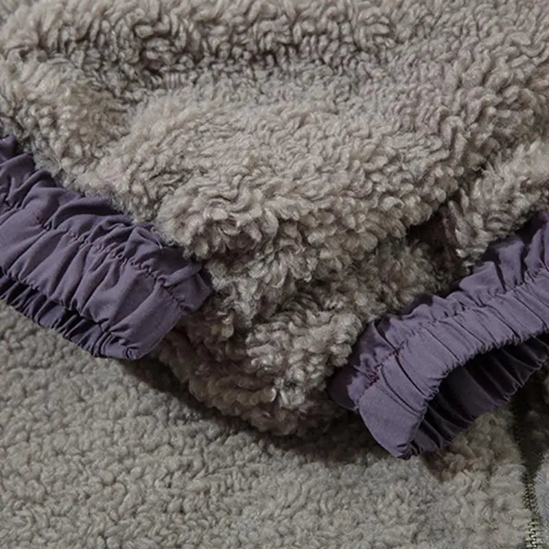 Y2k plush fleece zip jacket from the streetwear collection