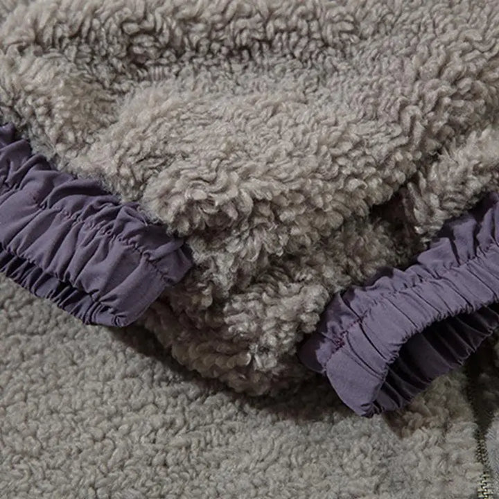 Y2k plush fleece zip jacket from the streetwear collection