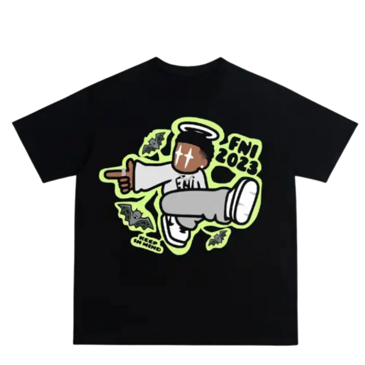 T-shirt fni y2t 2023 pour mode urbaine et y2k - black / s