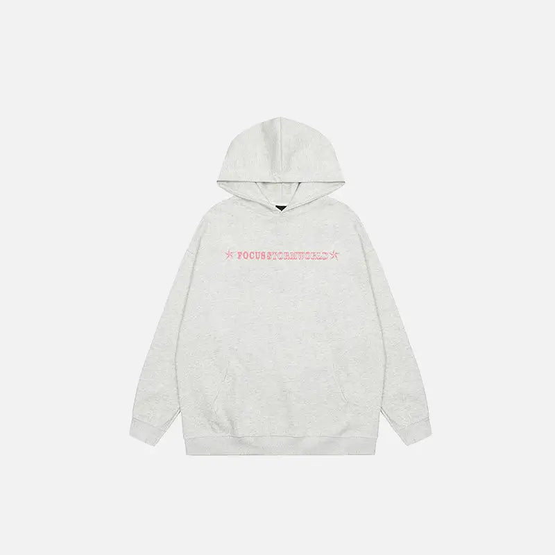 Focus y2k hoodie for trendy streetwear style - gray / m - hoodies