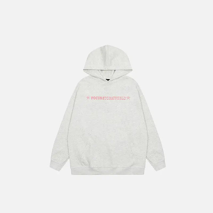 Focus y2k hoodie for trendy streetwear style - gray / m - hoodies