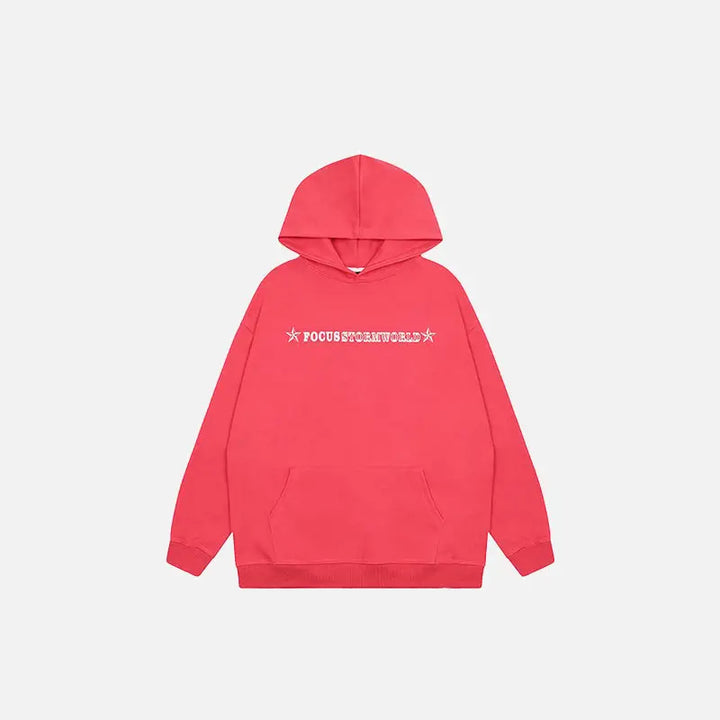 Focus y2k hoodie for trendy streetwear style - red / m - hoodies