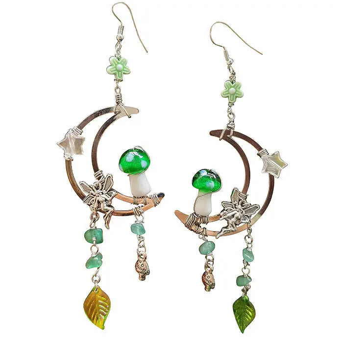 Fairycore aesthetic earrings for y2k inspired outfits - standart / green - earrings