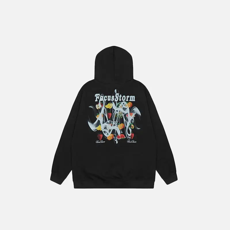Y2k fruit graphic print hoodie for stylish comfort - hoodies
