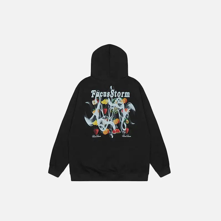 Y2k fruit graphic print hoodie for stylish comfort - hoodies