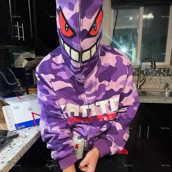 Jacket full zip ectoplasma full zip pokémon streetwear