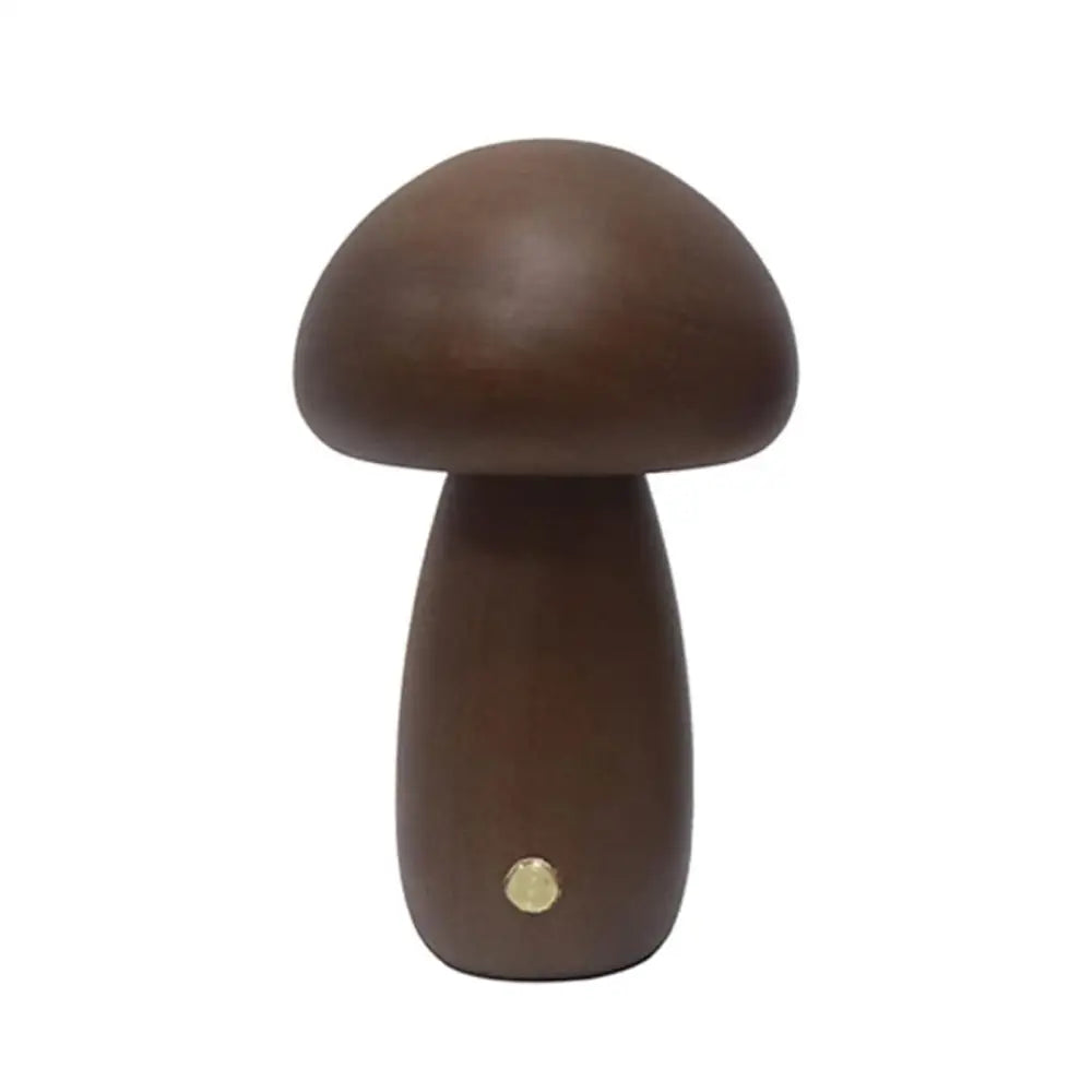Fungi dimmable night light with wood-capped mushroom design - walnut / large