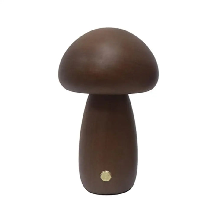 Fungi dimmable night light with wood-capped mushroom design - walnut / large