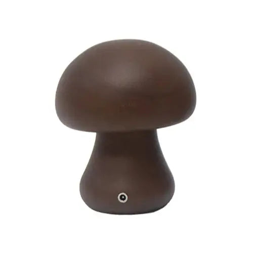 Fungi dimmable night light with wood-capped mushroom design - walnut / small