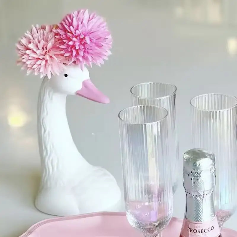 Funky swan vase for playful home decor and unique aesthetic