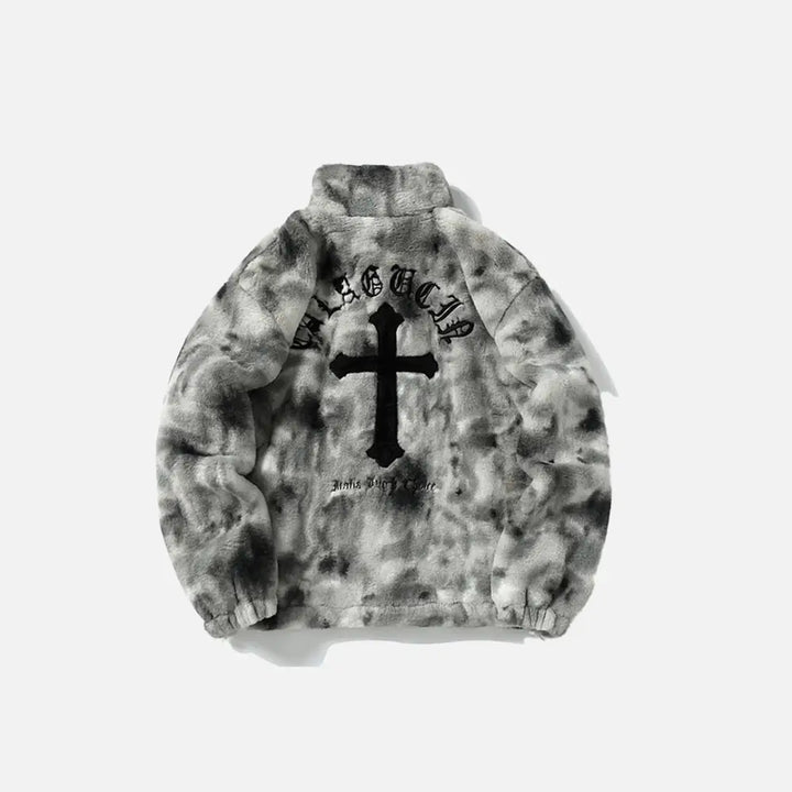 Y2k fur letters jacket for bold fashion statements - furry