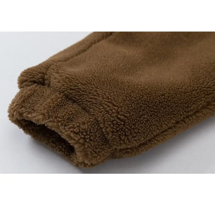 Y2k furry fleece zip jacket for warmth and style