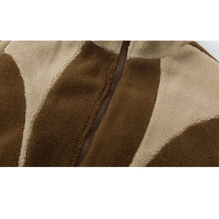 Y2k furry fleece zip jacket for warmth and style