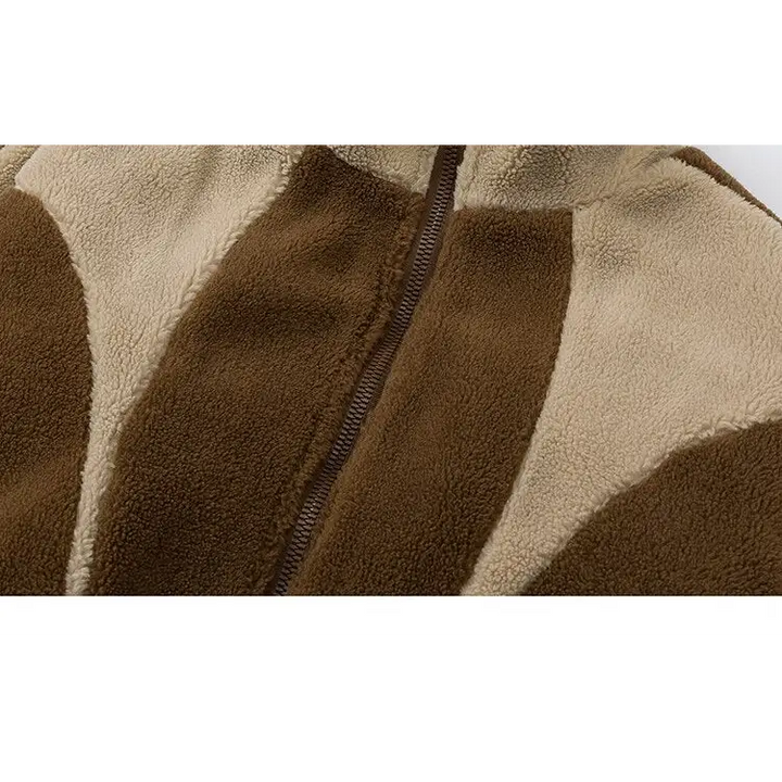 Y2k furry fleece zip jacket for warmth and style